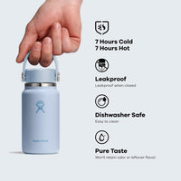 Hydro Flask Micro Bottle - Insulated Mini Leak Proof Flask for Purse or Pocket in 6.7 Oz Surf Blue - 7DAY'S