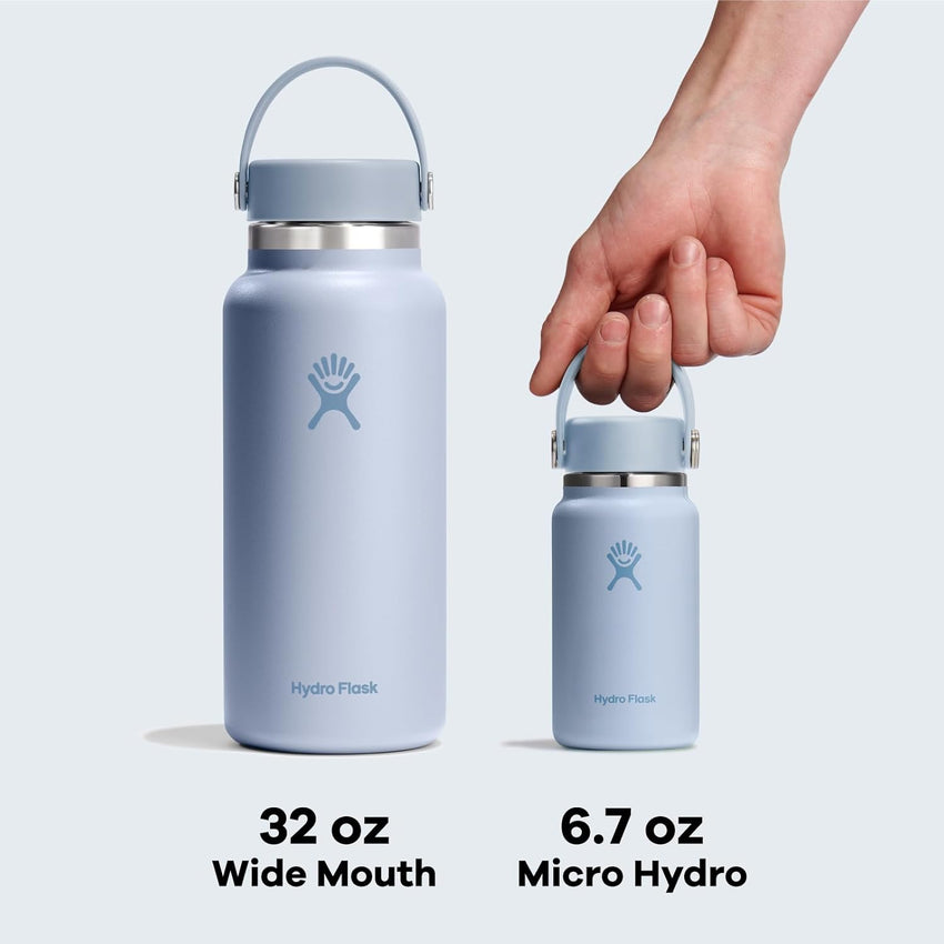 Hydro Flask Micro Bottle - Insulated Mini Leak Proof Flask for Purse or Pocket in 6.7 Oz Surf Blue - 7DAY'S