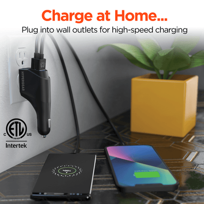 HyperGear Hybrid 2.1A Dual USB Car/Wall Charger - 7DAY'S