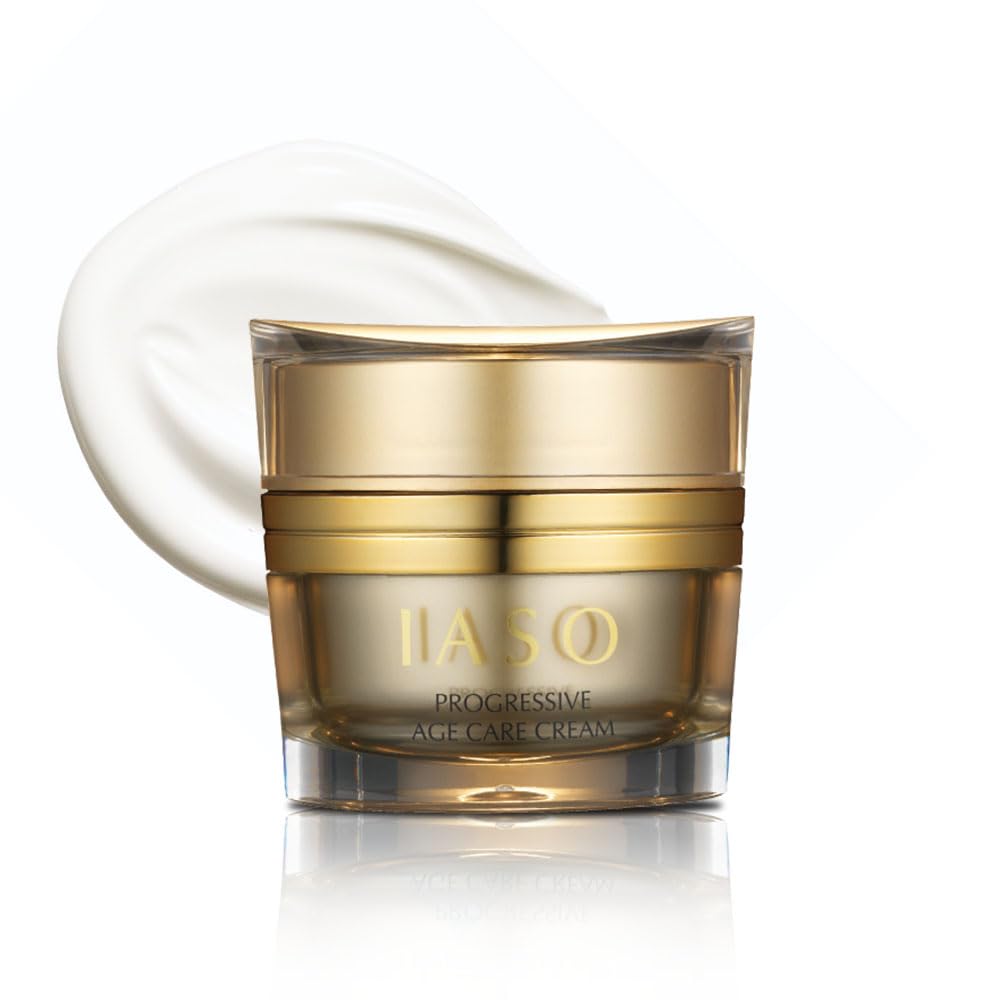 IASO PROGRESSIVE Age Care Cream | Korean Rich Nourishing Cream, Reduce Wrinkles, Infused with Ginseng, Anti - Aging Ingredients, 1.52 oz - 7DAY'S