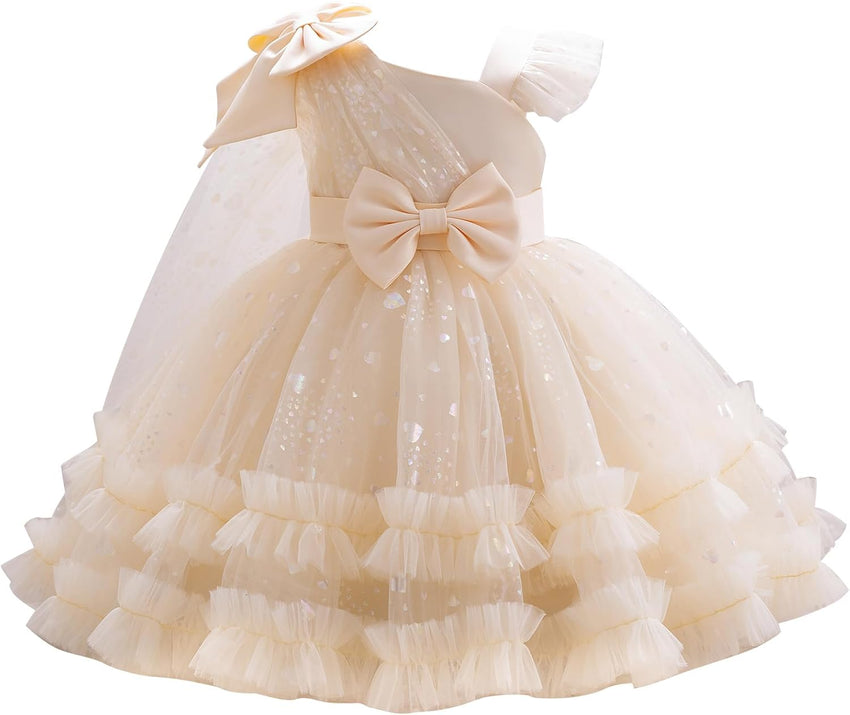 IBTOM CASTLE Girls Birthday Party Dress Heart Glitters Tulle Princess Dress Toddler Flower Girl Wedding Prom Pageant Dress - 7DAY'S