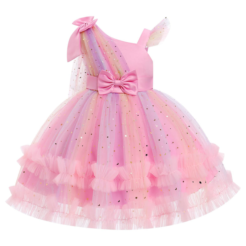 IBTOM CASTLE Girls Birthday Party Dress Heart Glitters Tulle Princess Dress Toddler Flower Girl Wedding Prom Pageant Dress - 7DAY'S