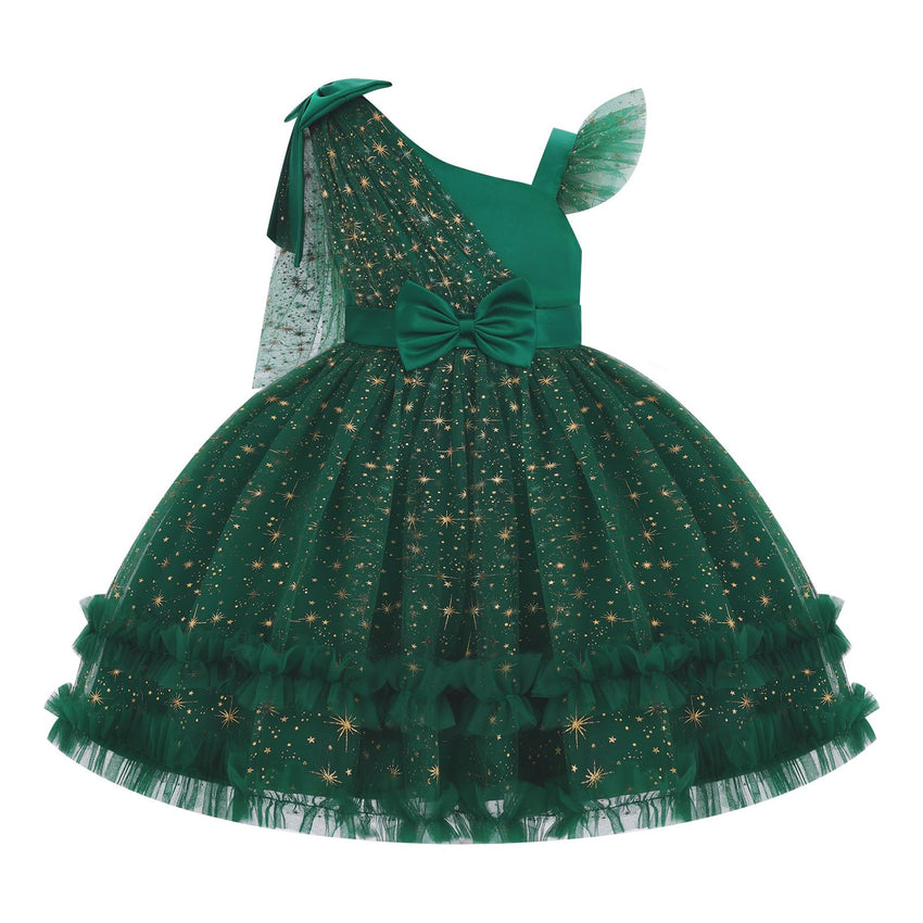 IBTOM CASTLE Girls Birthday Party Dress Heart Glitters Tulle Princess Dress Toddler Flower Girl Wedding Prom Pageant Dress - 7DAY'S
