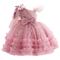 IBTOM CASTLE Girls Birthday Party Dress Heart Glitters Tulle Princess Dress Toddler Flower Girl Wedding Prom Pageant Dress - 7DAY'S