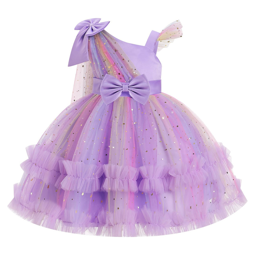 IBTOM CASTLE Girls Birthday Party Dress Heart Glitters Tulle Princess Dress Toddler Flower Girl Wedding Prom Pageant Dress - 7DAY'S