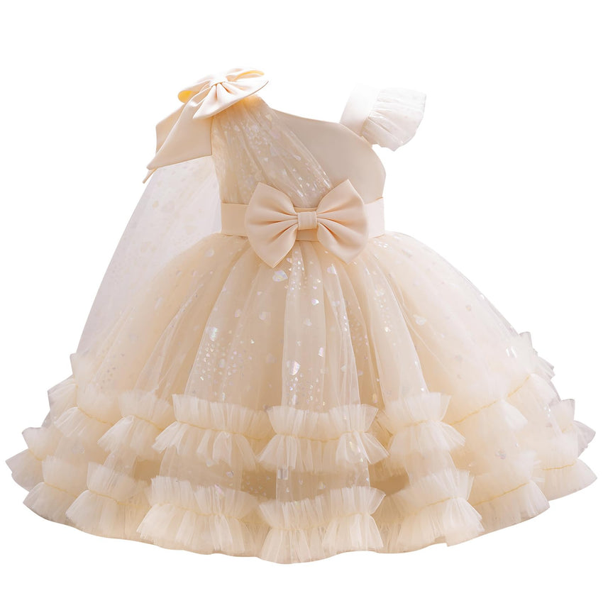 IBTOM CASTLE Girls Birthday Party Dress Heart Glitters Tulle Princess Dress Toddler Flower Girl Wedding Prom Pageant Dress - 7DAY'S