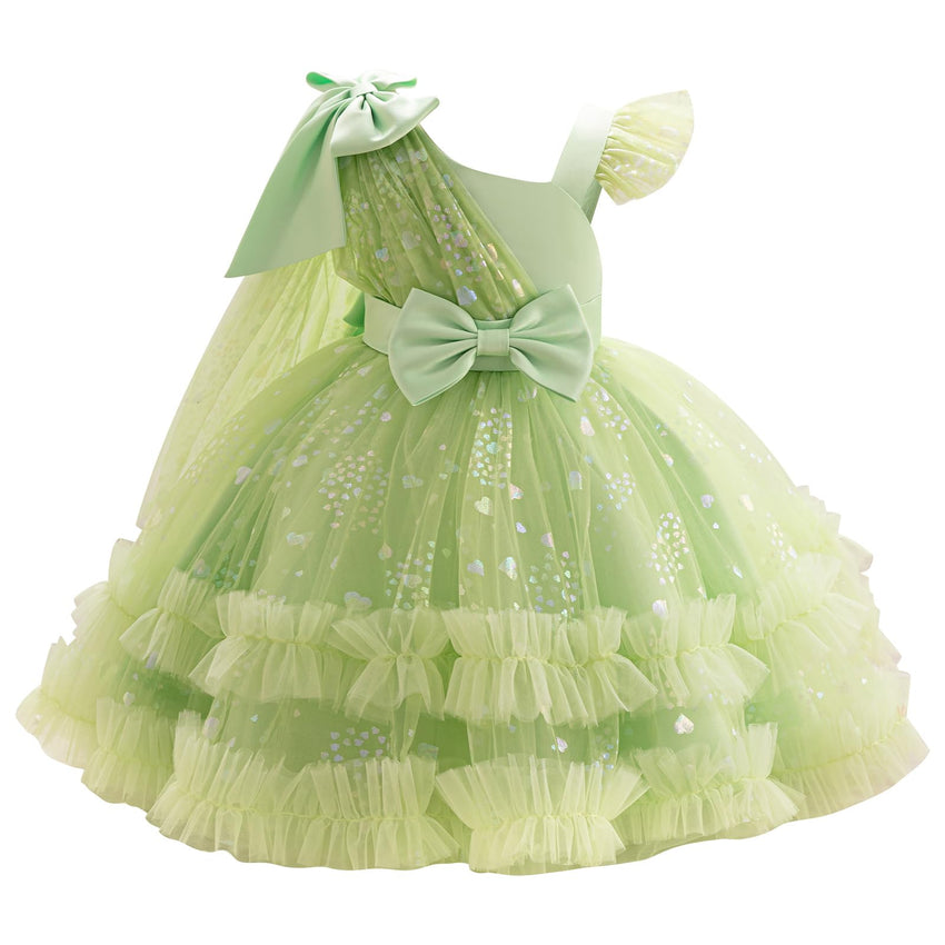 IBTOM CASTLE Girls Birthday Party Dress Heart Glitters Tulle Princess Dress Toddler Flower Girl Wedding Prom Pageant Dress - 7DAY'S