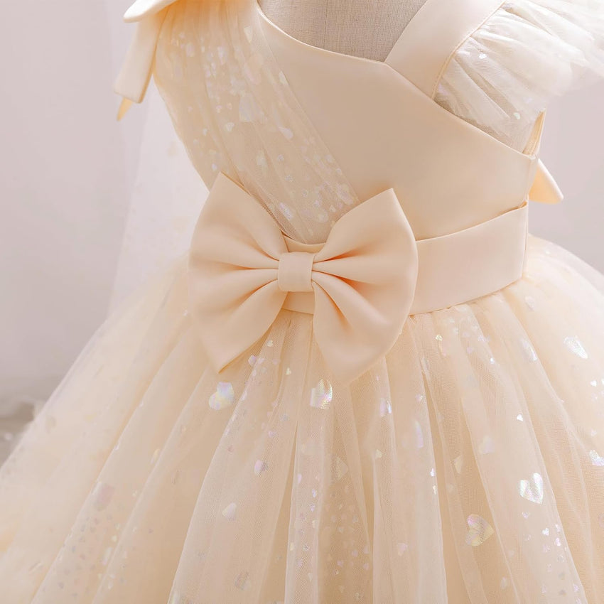 IBTOM CASTLE Girls Birthday Party Dress Heart Glitters Tulle Princess Dress Toddler Flower Girl Wedding Prom Pageant Dress - 7DAY'S