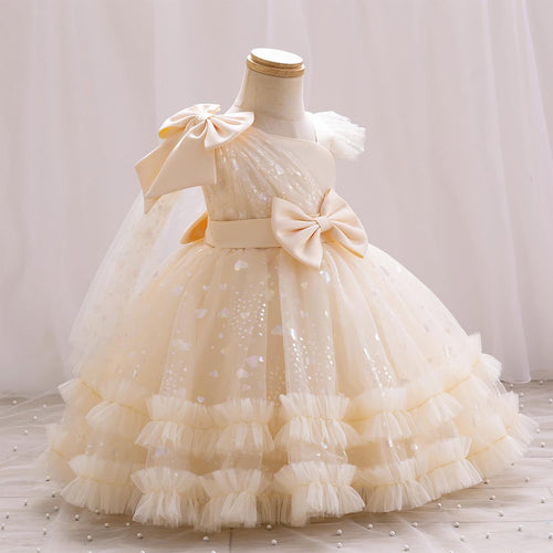 IBTOM CASTLE Girls Birthday Party Dress Heart Glitters Tulle Princess Dress Toddler Flower Girl Wedding Prom Pageant Dress - 7DAY'S