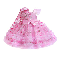 IBTOM CASTLE Girls Birthday Party Dress Heart Glitters Tulle Princess Dress Toddler Flower Girl Wedding Prom Pageant Dress - 7DAY'S