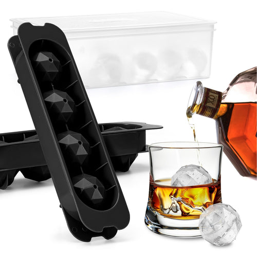 Ice Cube Trays for Freezer - 2 - Pack Ice Cube Tray with Lid and Bin，BPA - Free Easy Release Ice Cube Tray for Cocktails, Whiskey, Sodas,Diamond 1 Inch Ice Molds Set - 7DAY'S