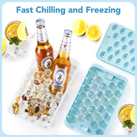 Ice Cube Trays for Freezer - 2 - Pack Ice Cube Tray with Lid and Bin，BPA - Free Easy Release Ice Cube Tray for Cocktails, Whiskey, Sodas,Diamond 1 Inch Ice Molds Set - 7DAY'S