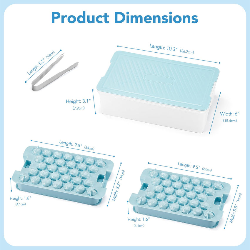 Ice Cube Trays for Freezer - 2 - Pack Ice Cube Tray with Lid and Bin，BPA - Free Easy Release Ice Cube Tray for Cocktails, Whiskey, Sodas,Diamond 1 Inch Ice Molds Set - 7DAY'S