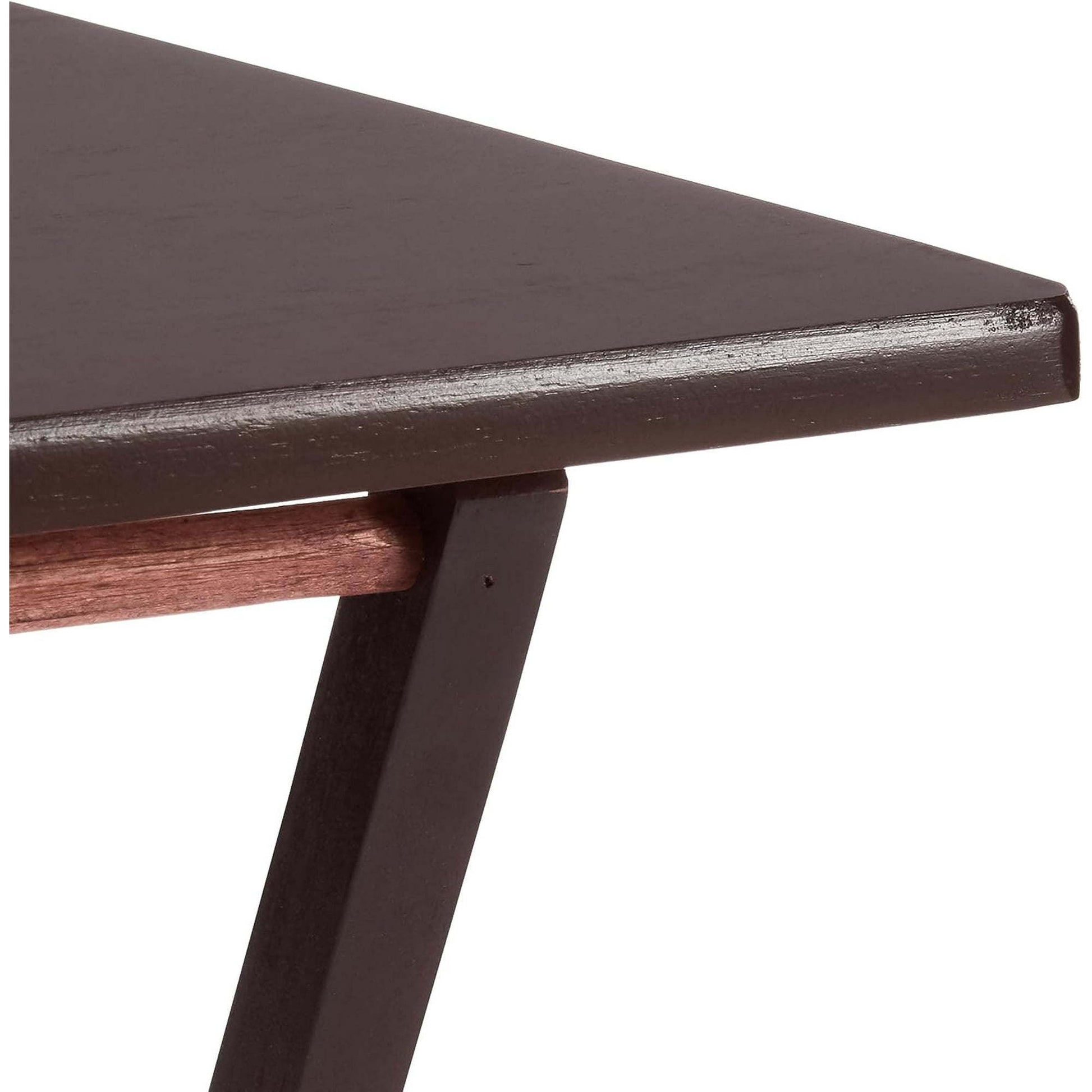 Indoor Single Folding TV Tray Table Set of 2 in Walnut L19 x W15 x H26inches. - 7DAY'S