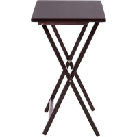 Indoor Single Folding TV Tray Table Set of 2 in Walnut L19 x W15 x H26inches. - 7DAY'S