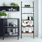 Industrial Wall Mounted Bookcase 5 - Tier Open Ladder Shelf Bookshelf with Metal Frame, 23.6" L x 11.8" W x 70.9" H - 7DAY'S