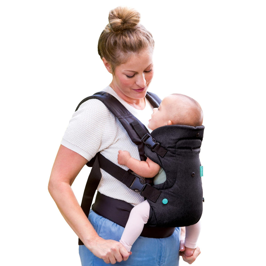 Infantino Flip 4 - in - 1 Convertible Baby Carrier, Adjustable, Ergonomic Babywearing, Registry Essential, Baby Carrier for Newborn to Toddler, Gray - 7DAY'S