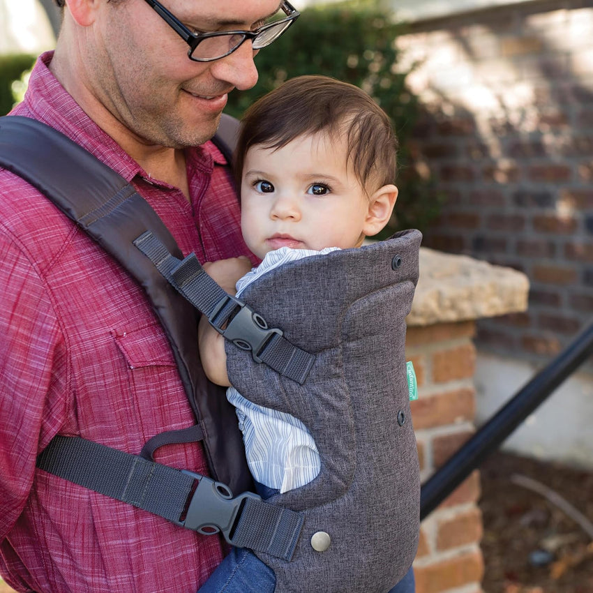 Infantino Flip 4 - in - 1 Convertible Baby Carrier, Adjustable, Ergonomic Babywearing, Registry Essential, Baby Carrier for Newborn to Toddler, Gray - 7DAY'S