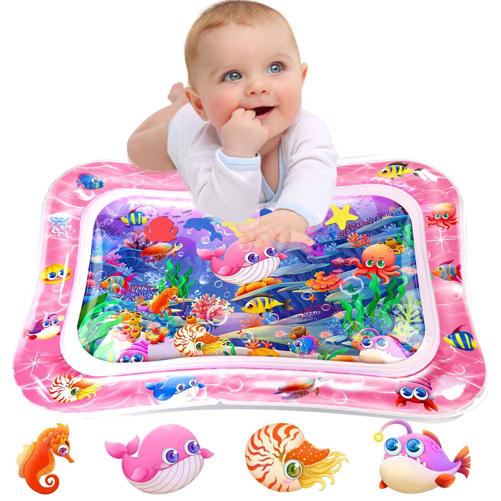 Infinno Inflatable Tummy Time Mat Premium Baby Water Play Mat for Infants and Toddlers Baby Toys for 3 to 24 Months, Strengthen Your Baby's Muscles, Portable - 7DAY'S