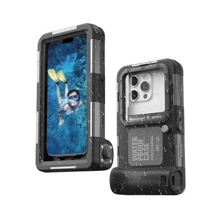 IP68 Professional Waterproof Phone Case for Snorkeling, Diving & Surfing up to 50ft/15m - Shockproof Underwater Case with Lanyard for iPhone & More (Black, 2th Generation Phone Case)
