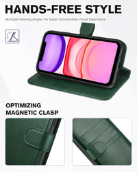 iPhone 11, [RFID Blocking] Card Slots Stand Magnetic Closure, Protective PU Leather [Shockproof TPU Interior Case] Flip Cover Compatible with iPhone 11 (2019 6.1 inch), Black - 7DAY'S