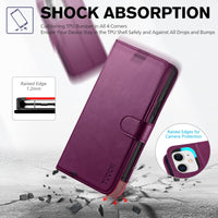 iPhone 11, [RFID Blocking] Card Slots Stand Magnetic Closure, Protective PU Leather [Shockproof TPU Interior Case] Flip Cover Compatible with iPhone 11 (2019 6.1 inch), Black - 7DAY'S