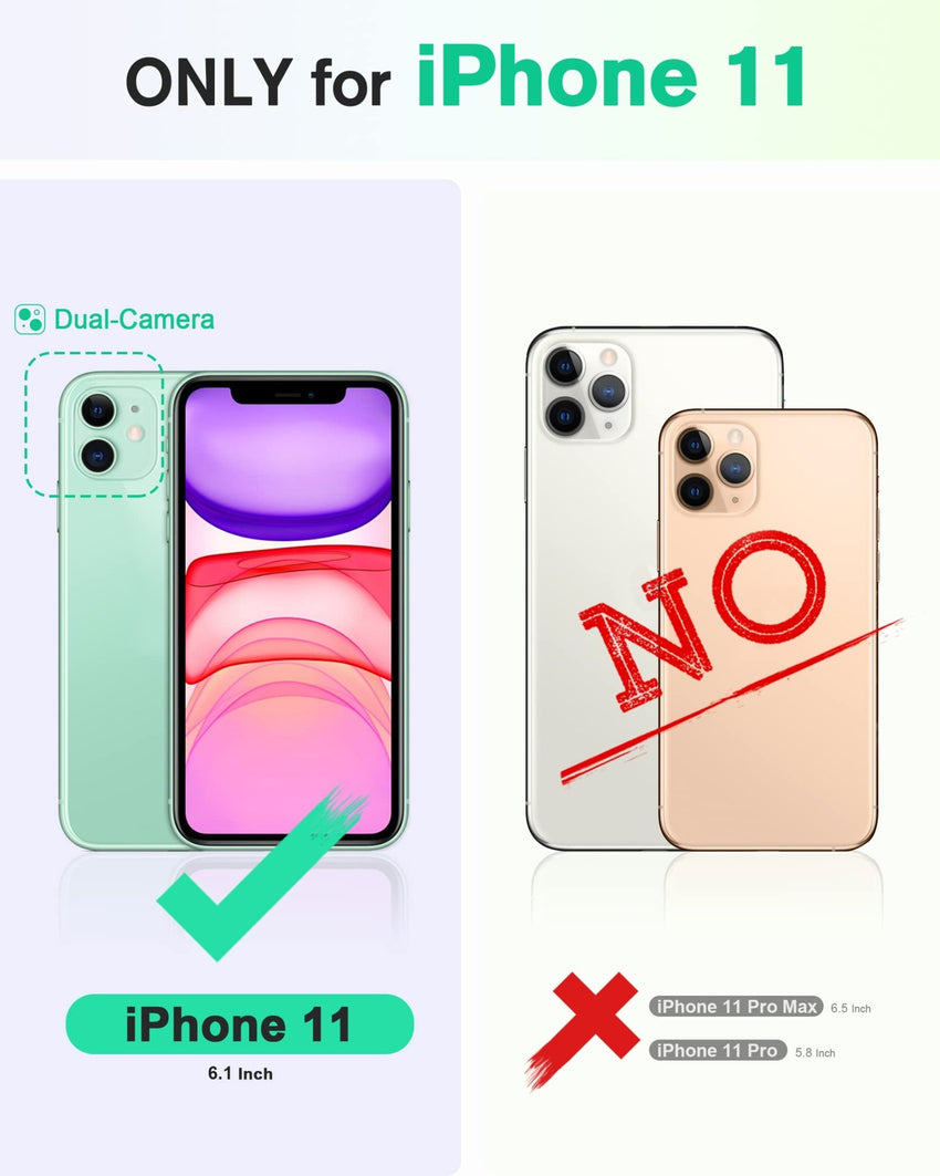 iPhone 11, [RFID Blocking] Card Slots Stand Magnetic Closure, Protective PU Leather [Shockproof TPU Interior Case] Flip Cover Compatible with iPhone 11 (2019 6.1 inch), Black - 7DAY'S
