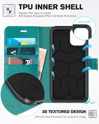 iPhone 11, [RFID Blocking] Card Slots Stand Magnetic Closure, Protective PU Leather [Shockproof TPU Interior Case] Flip Cover Compatible with iPhone 11 (2019 6.1 inch), Black - 7DAY'S