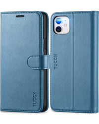 iPhone 11, [RFID Blocking] Card Slots Stand Magnetic Closure, Protective PU Leather [Shockproof TPU Interior Case] Flip Cover Compatible with iPhone 11 (2019 6.1 inch), Black - 7DAY'S