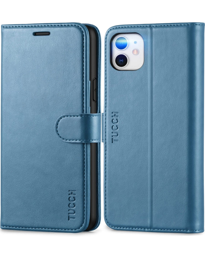 iPhone 11, [RFID Blocking] Card Slots Stand Magnetic Closure, Protective PU Leather [Shockproof TPU Interior Case] Flip Cover Compatible with iPhone 11 (2019 6.1 inch), Black - 7DAY'S