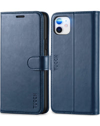 iPhone 11, [RFID Blocking] Card Slots Stand Magnetic Closure, Protective PU Leather [Shockproof TPU Interior Case] Flip Cover Compatible with iPhone 11 (2019 6.1 inch), Black - 7DAY'S