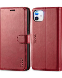 iPhone 11, [RFID Blocking] Card Slots Stand Magnetic Closure, Protective PU Leather [Shockproof TPU Interior Case] Flip Cover Compatible with iPhone 11 (2019 6.1 inch), Black - 7DAY'S