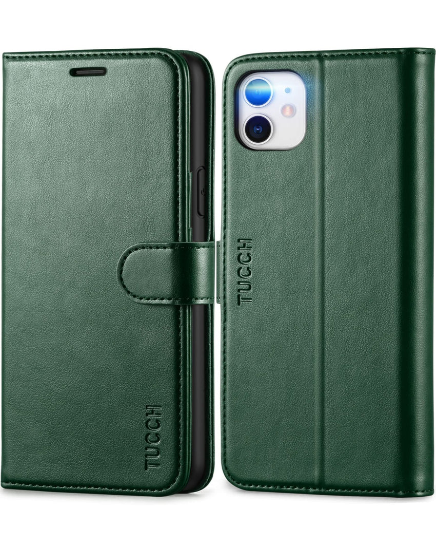 iPhone 11, [RFID Blocking] Card Slots Stand Magnetic Closure, Protective PU Leather [Shockproof TPU Interior Case] Flip Cover Compatible with iPhone 11 (2019 6.1 inch), Black - 7DAY'S