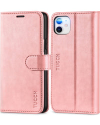 iPhone 11, [RFID Blocking] Card Slots Stand Magnetic Closure, Protective PU Leather [Shockproof TPU Interior Case] Flip Cover Compatible with iPhone 11 (2019 6.1 inch), Black - 7DAY'S