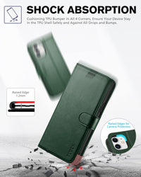 iPhone 11, [RFID Blocking] Card Slots Stand Magnetic Closure, Protective PU Leather [Shockproof TPU Interior Case] Flip Cover Compatible with iPhone 11 (2019 6.1 inch), Black - 7DAY'S