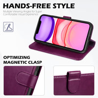 iPhone 11, [RFID Blocking] Card Slots Stand Magnetic Closure, Protective PU Leather [Shockproof TPU Interior Case] Flip Cover Compatible with iPhone 11 (2019 6.1 inch), Black - 7DAY'S
