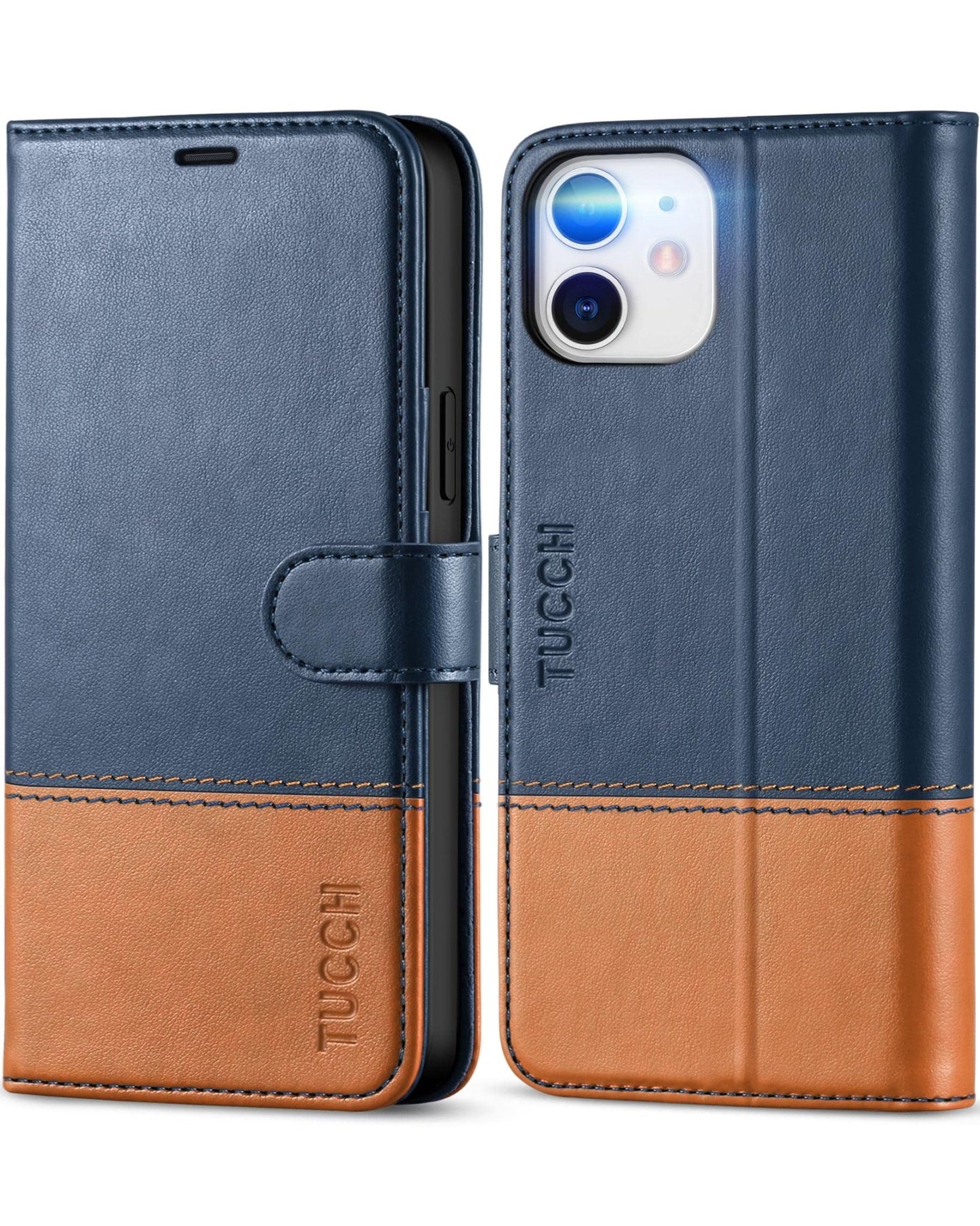 iPhone 12 /iPhone 12 Pro 5G, RFID Blocking Card Slot Stand [Shockproof TPU Interior Case] PU Leather Magnetic Protect Flip Cover Compatible with iPhone 12 Pro/12 6.1 - inch, Black - 7DAY'S