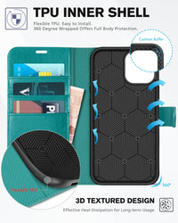 iPhone 12 /iPhone 12 Pro 5G, RFID Blocking Card Slot Stand [Shockproof TPU Interior Case] PU Leather Magnetic Protect Flip Cover Compatible with iPhone 12 Pro/12 6.1 - inch, Black - 7DAY'S