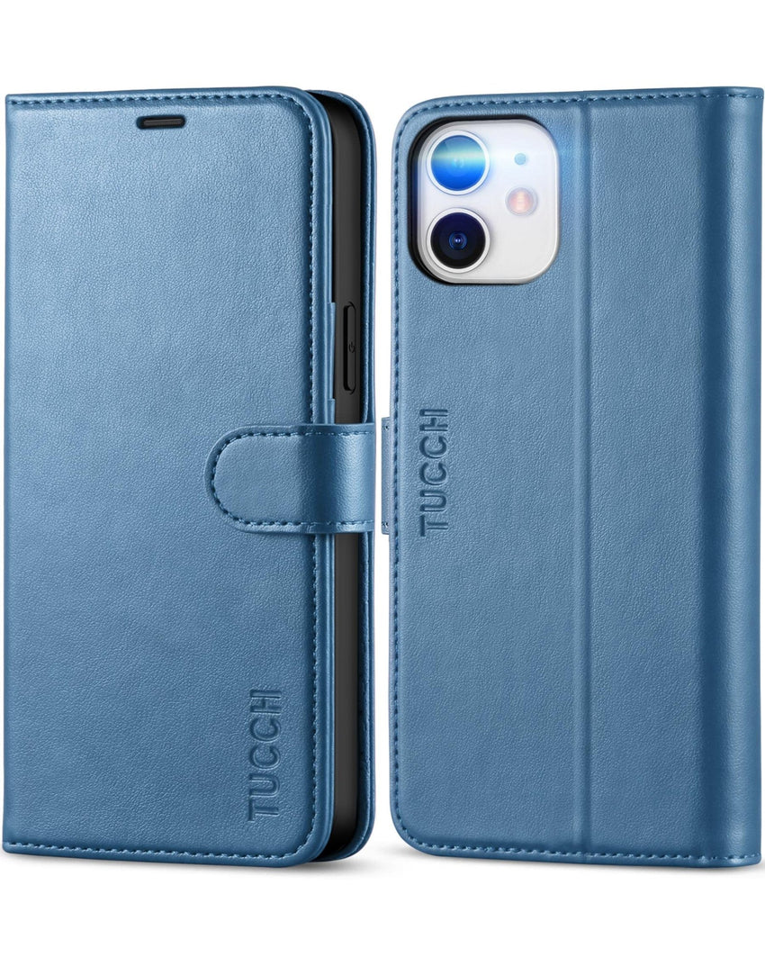 iPhone 12 /iPhone 12 Pro 5G, RFID Blocking Card Slot Stand [Shockproof TPU Interior Case] PU Leather Magnetic Protect Flip Cover Compatible with iPhone 12 Pro/12 6.1 - inch, Black - 7DAY'S