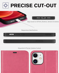 iPhone 12 /iPhone 12 Pro 5G, RFID Blocking Card Slot Stand [Shockproof TPU Interior Case] PU Leather Magnetic Protect Flip Cover Compatible with iPhone 12 Pro/12 6.1 - inch, Black - 7DAY'S