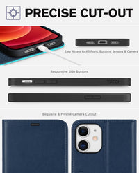 iPhone 12 /iPhone 12 Pro 5G, RFID Blocking Card Slot Stand [Shockproof TPU Interior Case] PU Leather Magnetic Protect Flip Cover Compatible with iPhone 12 Pro/12 6.1 - inch, Black - 7DAY'S