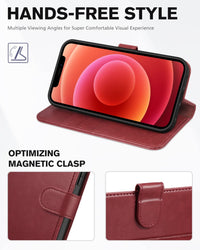 iPhone 12 /iPhone 12 Pro 5G, RFID Blocking Card Slot Stand [Shockproof TPU Interior Case] PU Leather Magnetic Protect Flip Cover Compatible with iPhone 12 Pro/12 6.1 - inch, Black - 7DAY'S