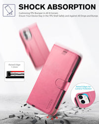 iPhone 12 /iPhone 12 Pro 5G, RFID Blocking Card Slot Stand [Shockproof TPU Interior Case] PU Leather Magnetic Protect Flip Cover Compatible with iPhone 12 Pro/12 6.1 - inch, Black - 7DAY'S