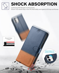 iPhone 12 /iPhone 12 Pro 5G, RFID Blocking Card Slot Stand [Shockproof TPU Interior Case] PU Leather Magnetic Protect Flip Cover Compatible with iPhone 12 Pro/12 6.1 - inch, Black - 7DAY'S