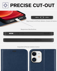 iPhone 12 /iPhone 12 Pro 5G, RFID Blocking Card Slot Stand [Shockproof TPU Interior Case] PU Leather Magnetic Protect Flip Cover Compatible with iPhone 12 Pro/12 6.1 - inch, Black - 7DAY'S