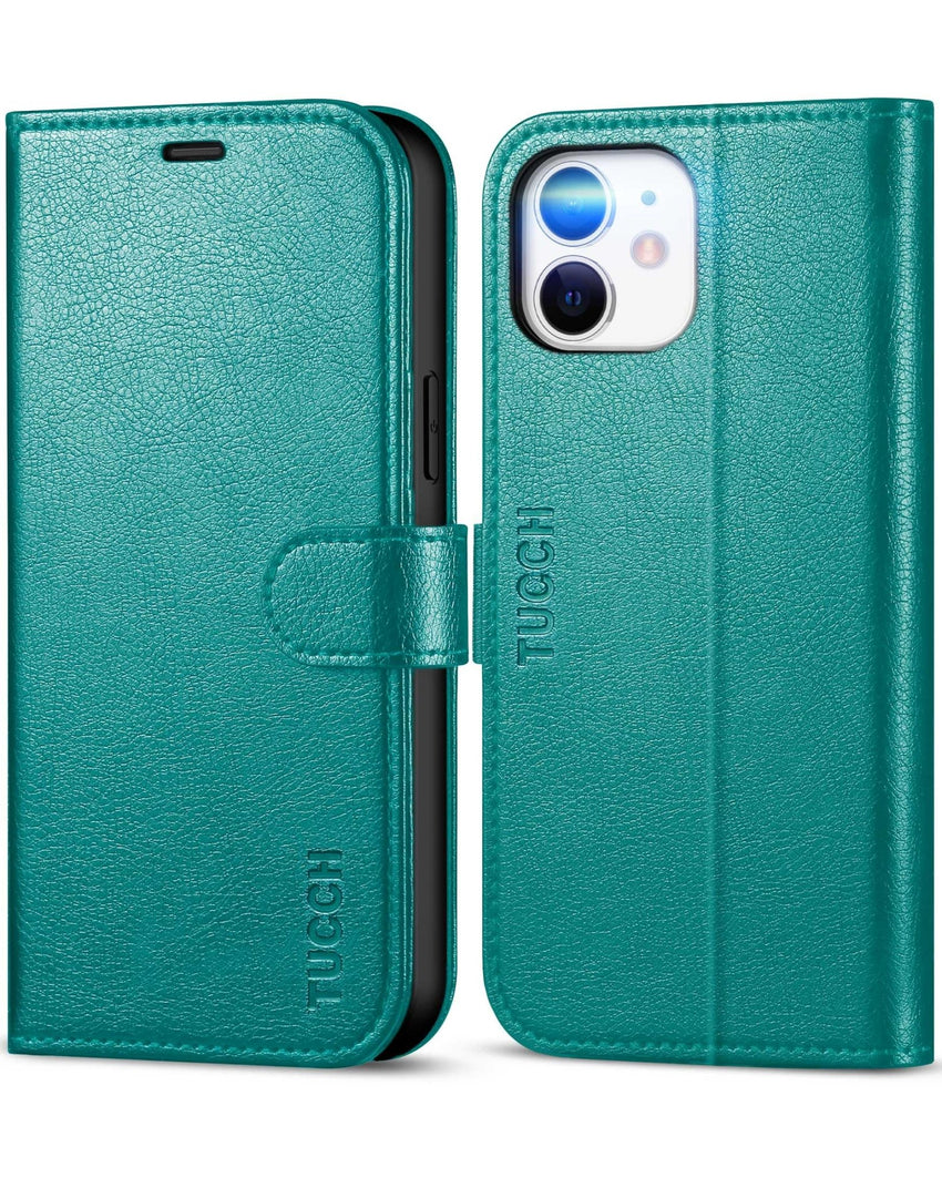 iPhone 12 /iPhone 12 Pro 5G, RFID Blocking Card Slot Stand [Shockproof TPU Interior Case] PU Leather Magnetic Protect Flip Cover Compatible with iPhone 12 Pro/12 6.1 - inch, Black - 7DAY'S