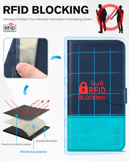 iPhone 12 /iPhone 12 Pro 5G, RFID Blocking Card Slot Stand [Shockproof TPU Interior Case] PU Leather Magnetic Protect Flip Cover Compatible with iPhone 12 Pro/12 6.1 - inch, Black - 7DAY'S