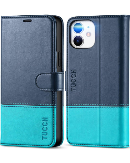 iPhone 12 /iPhone 12 Pro 5G, RFID Blocking Card Slot Stand [Shockproof TPU Interior Case] PU Leather Magnetic Protect Flip Cover Compatible with iPhone 12 Pro/12 6.1 - inch, Black - 7DAY'S