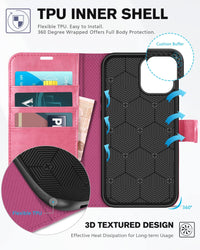 iPhone 12 /iPhone 12 Pro 5G, RFID Blocking Card Slot Stand [Shockproof TPU Interior Case] PU Leather Magnetic Protect Flip Cover Compatible with iPhone 12 Pro/12 6.1 - inch, Black - 7DAY'S