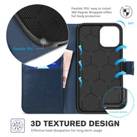 iPhone 12 Mini 5G, RFID Blocking Card Slot Stand [Shockproof TPU Interior Protect Case], PU Leather Magnetic Flip Folio Cover Compatible with iPhone 12 Mini 5.4 - inch, Black - 7DAY'S